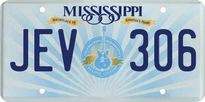 MS license plate JEV306