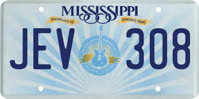 MS license plate JEV308