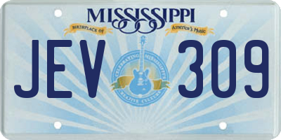 MS license plate JEV309