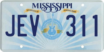 MS license plate JEV311
