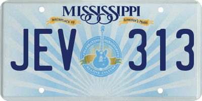 MS license plate JEV313