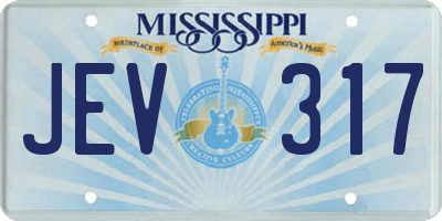 MS license plate JEV317