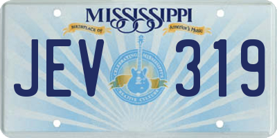 MS license plate JEV319