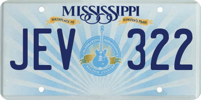 MS license plate JEV322