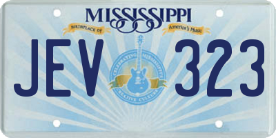 MS license plate JEV323