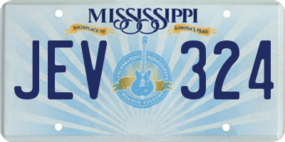 MS license plate JEV324