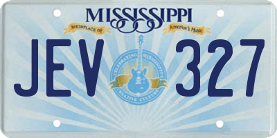 MS license plate JEV327