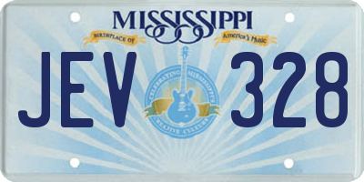 MS license plate JEV328