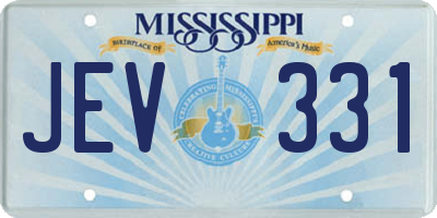 MS license plate JEV331