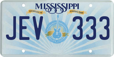 MS license plate JEV333