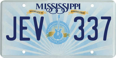 MS license plate JEV337