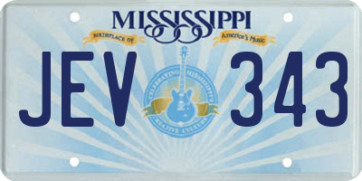 MS license plate JEV343