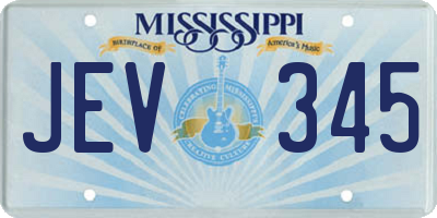MS license plate JEV345