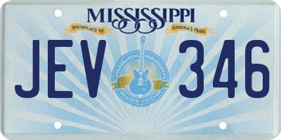 MS license plate JEV346