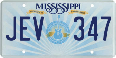MS license plate JEV347