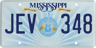 MS license plate JEV348