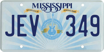 MS license plate JEV349