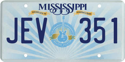 MS license plate JEV351