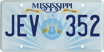 MS license plate JEV352