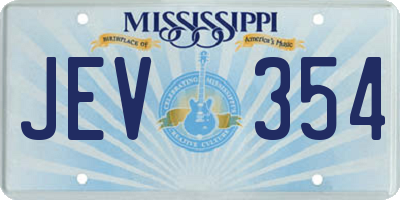 MS license plate JEV354