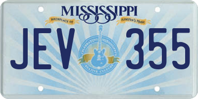 MS license plate JEV355