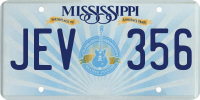 MS license plate JEV356