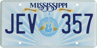 MS license plate JEV357