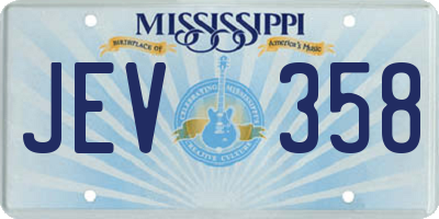 MS license plate JEV358