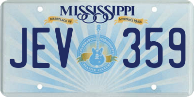 MS license plate JEV359