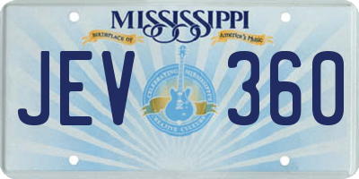 MS license plate JEV360