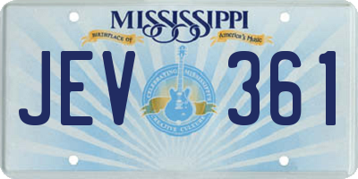 MS license plate JEV361