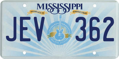 MS license plate JEV362