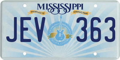 MS license plate JEV363