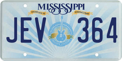 MS license plate JEV364