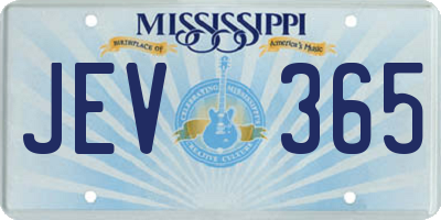 MS license plate JEV365