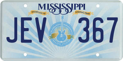 MS license plate JEV367