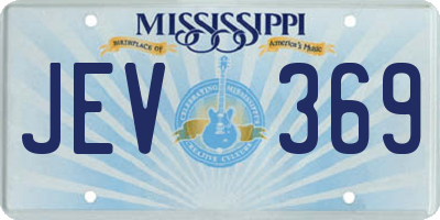 MS license plate JEV369