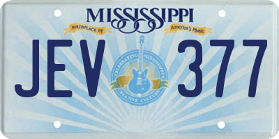 MS license plate JEV377