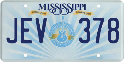 MS license plate JEV378