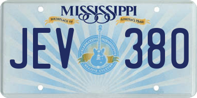 MS license plate JEV380