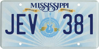 MS license plate JEV381