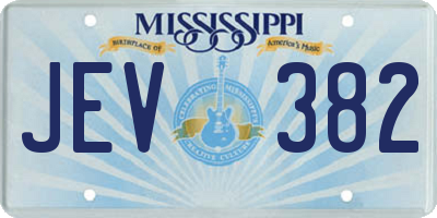MS license plate JEV382