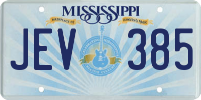 MS license plate JEV385