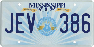 MS license plate JEV386