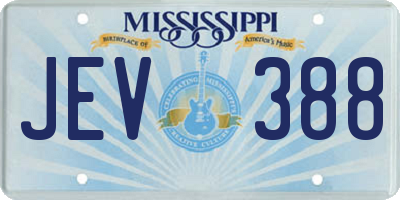 MS license plate JEV388