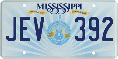 MS license plate JEV392