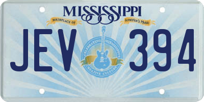 MS license plate JEV394