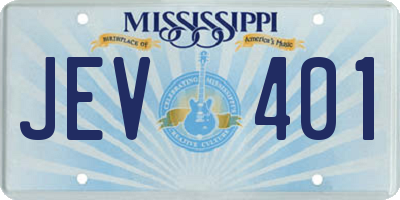 MS license plate JEV401
