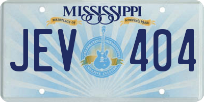 MS license plate JEV404