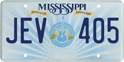 MS license plate JEV405